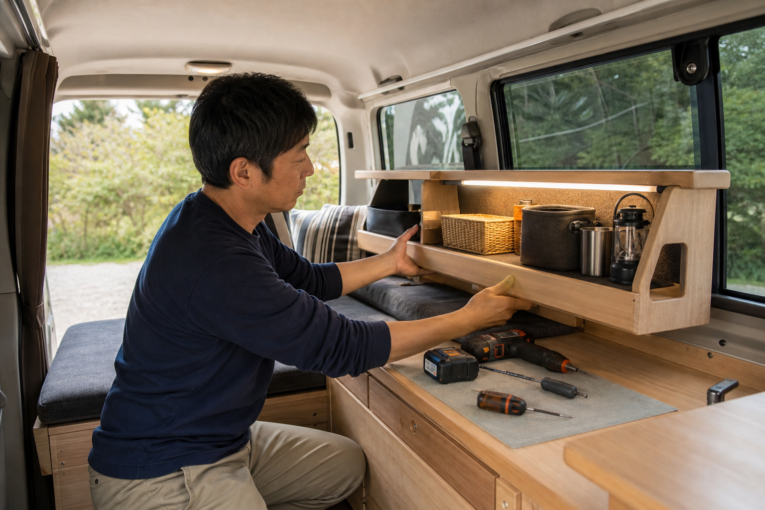キャンピングカー車内を快適化するDIYの投稿イメージ