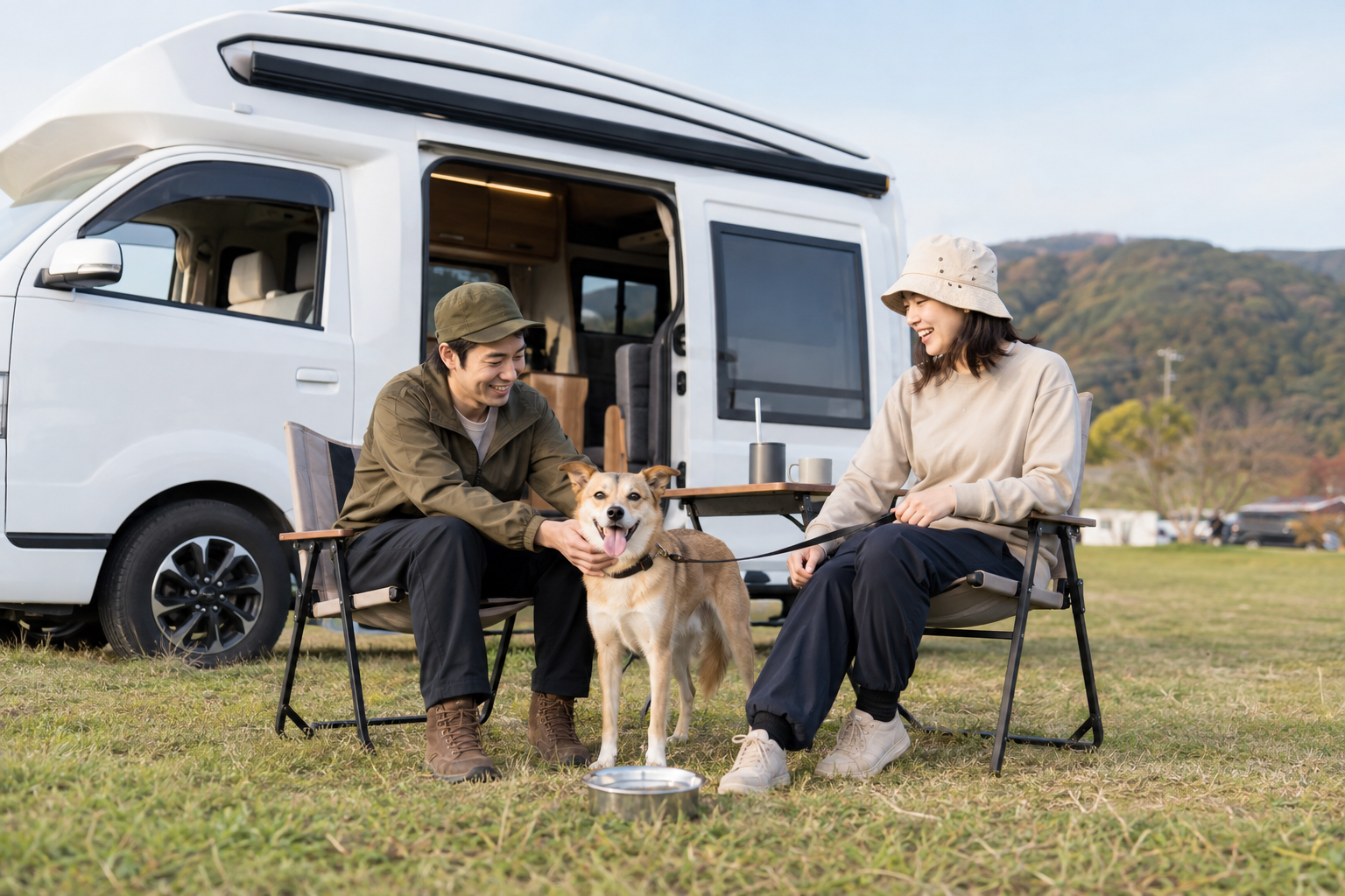 愛犬とキャンピングカー旅を楽しむ投稿イメージ